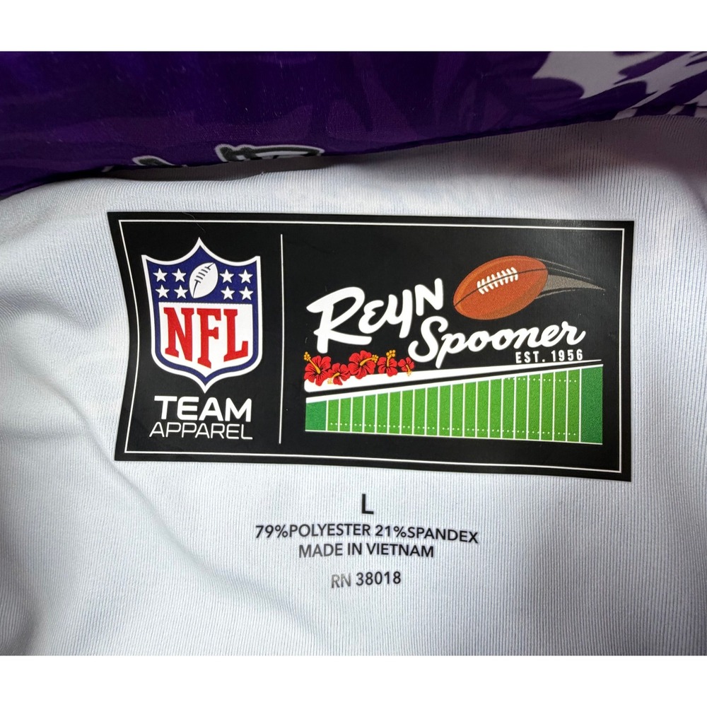 Reyn Spooner Minnesota Vikings Mens Large Polo Shirt Purple Pua Performance NFL - Picture 4 of 9